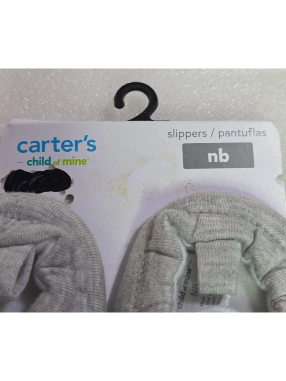 Carter's Child of Mine Gray Slippers Embroidered Lemons Unisex Newborn New